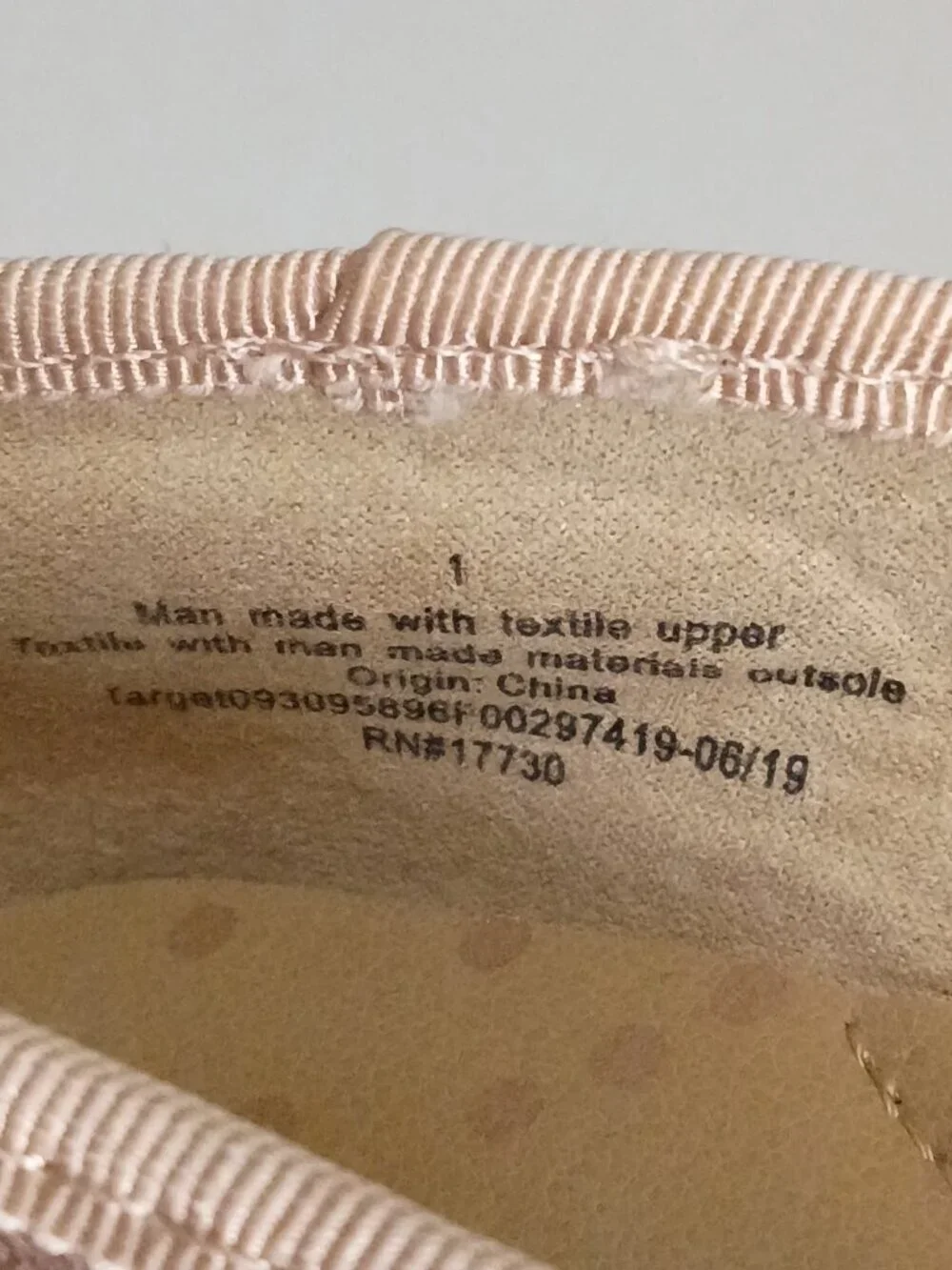 Cat & Jack Girls Rose Gold Ballet Flats Size 1 Youth